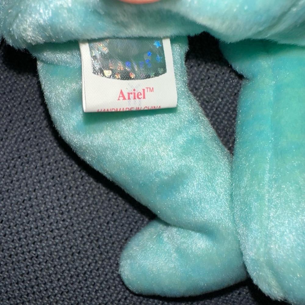 Ty Beanie Baby Ariel Light Teal P.E. Pellets 2000 vintage NWMT Retired New - Picture 9 of 13